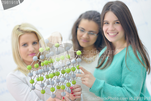 Image of happy teens group in school