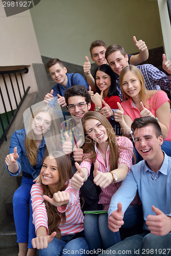 Image of happy teens group in school