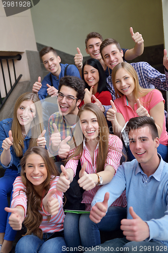 Image of happy teens group in school