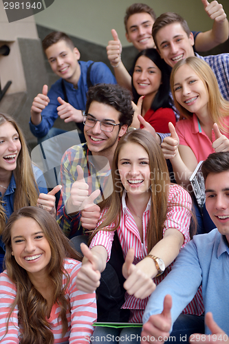 Image of happy teens group in school