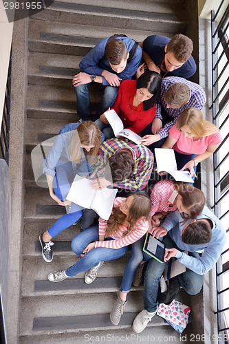 Image of happy teens group in school