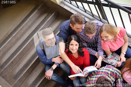 Image of happy teens group in school