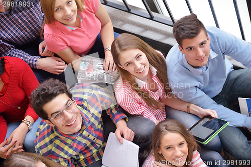 Image of happy teens group in school