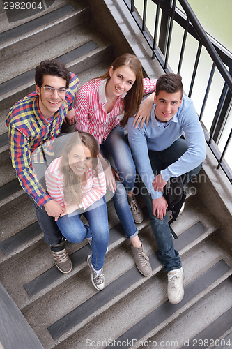 Image of happy teens group in school