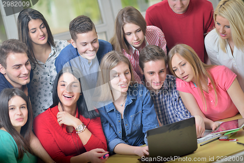 Image of happy teens group in school