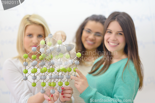 Image of happy teens group in school