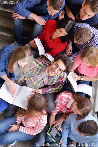 Image of happy teens group in school