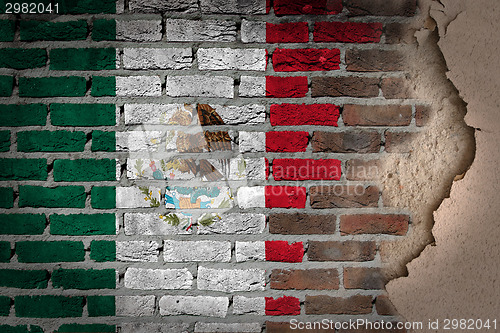 Image of Dark brick wall with plaster - Mexico