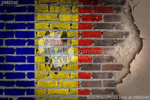 Image of Dark brick wall with plaster - Moldova