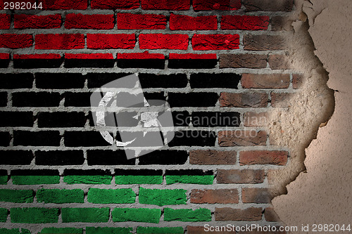 Image of Dark brick wall with plaster - Libya