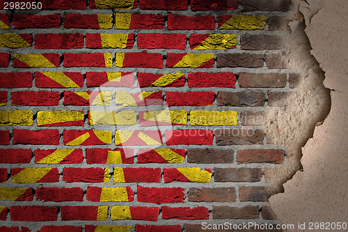 Image of Dark brick wall with plaster - Macedonia