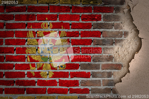 Image of Dark brick wall with plaster - Montenegro