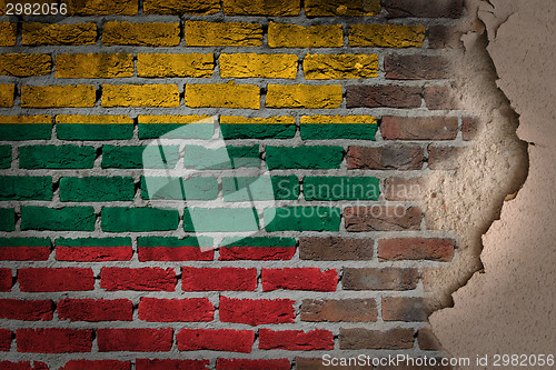 Image of Dark brick wall with plaster - Lithuania