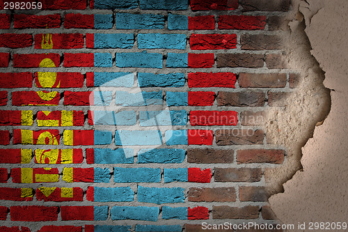 Image of Dark brick wall with plaster - Mongolia