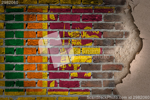 Image of Dark brick wall with plaster - Sri Lanka