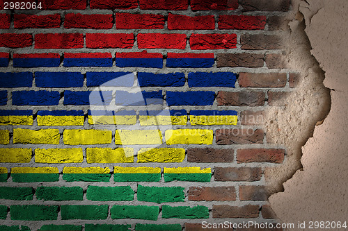 Image of Dark brick wall with plaster - Mauritius