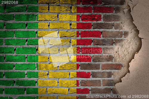 Image of Dark brick wall with plaster - Mali