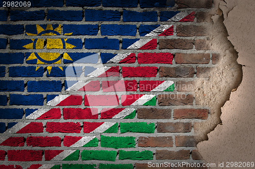 Image of Dark brick wall with plaster - Namibia