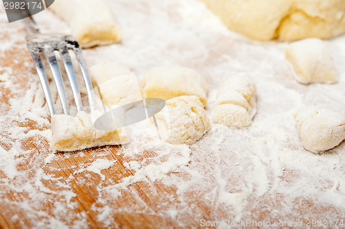 Image of making fresh Italian potato gnocchi