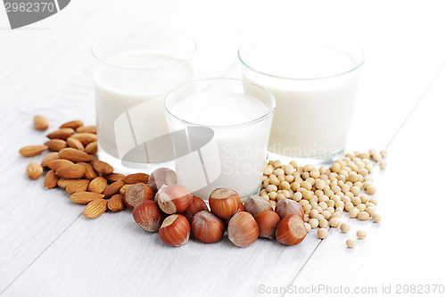 Image of different vegan milk