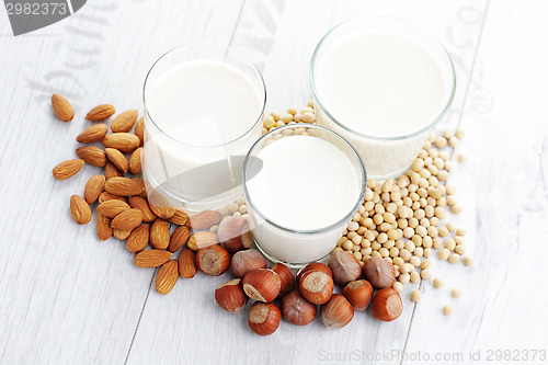 Image of different vegan milk