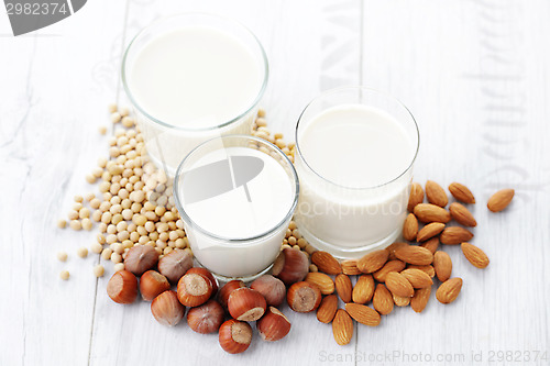 Image of different vegan milk