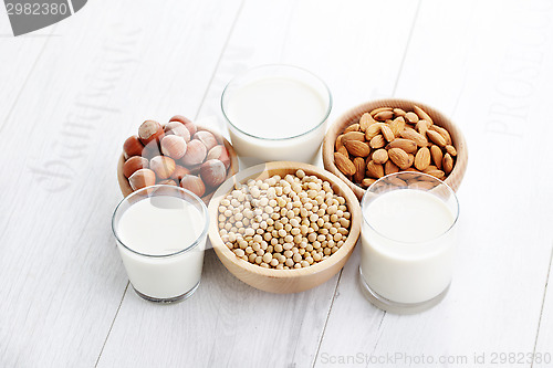 Image of different vegan milk