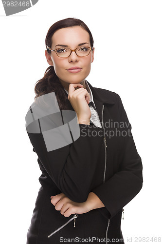 Image of Confident Mixed Race Businesswoman Isolated on White