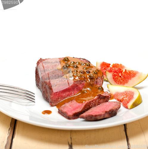 Image of green peppercorn beef filet mignon