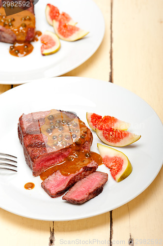 Image of green peppercorn beef filet mignon