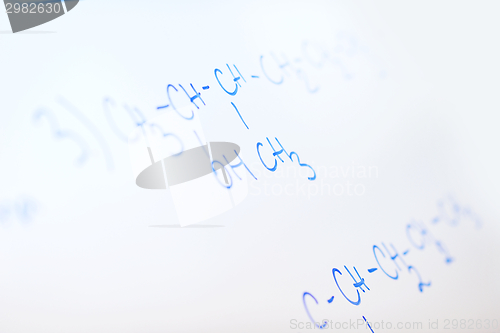 Image of chemical molecule structure on white boar