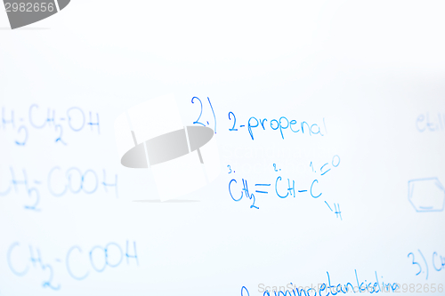 Image of chemical molecule structure on white boar