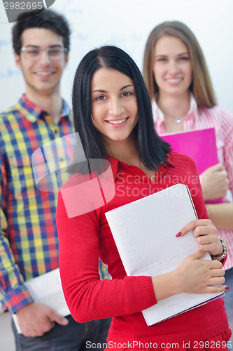 Image of happy teens group in school