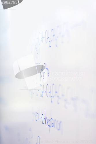 Image of chemical molecule structure on white boar