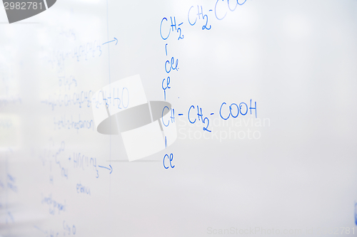 Image of chemical molecule structure on white boar