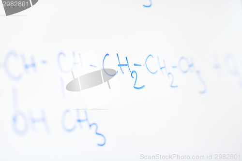 Image of chemical molecule structure on white boar