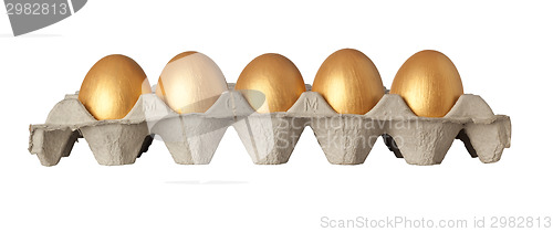 Image of Tray of golden eggs