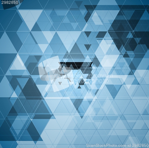 Image of Bright blue tech futuristic triangles design