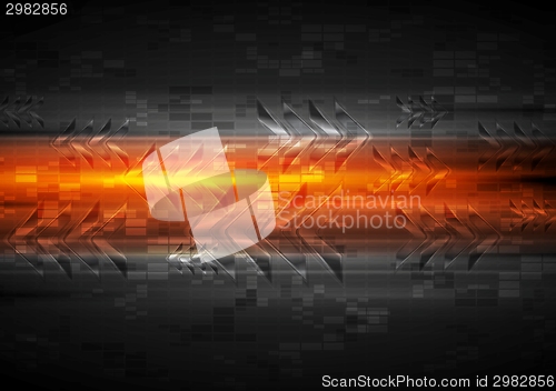 Image of Shiny glow arrows orange background
