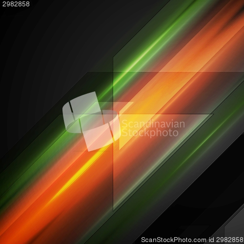 Image of Hi-tech background with shiny glow stripes
