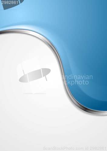 Image of Blue abstract background with metal wave