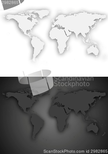 Image of Dark and light grey vector world map design