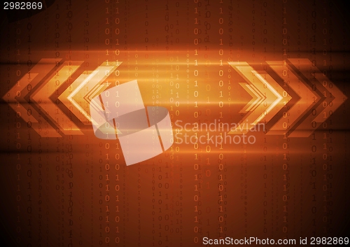 Image of Orange hi-tech background with arrows