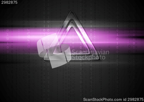 Image of Metal triangle and purple shiny light design