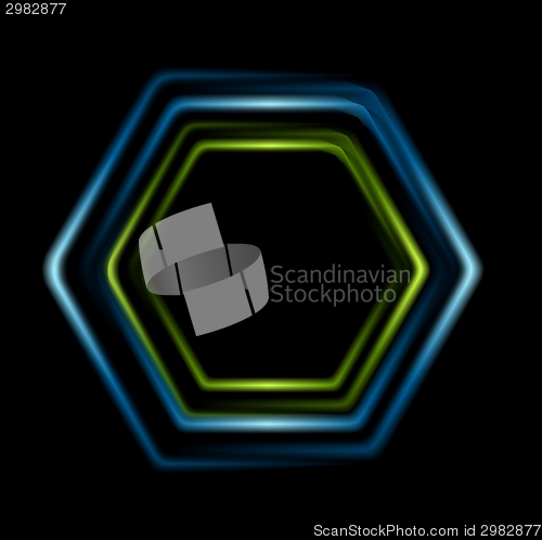 Image of Bright abstract hexagon logo background