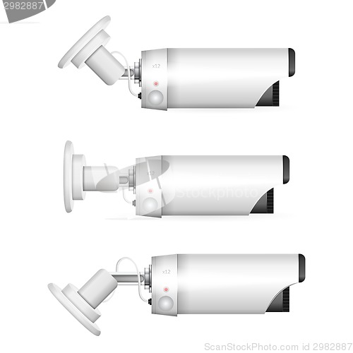 Image of Vector illustration of white surveillance camera