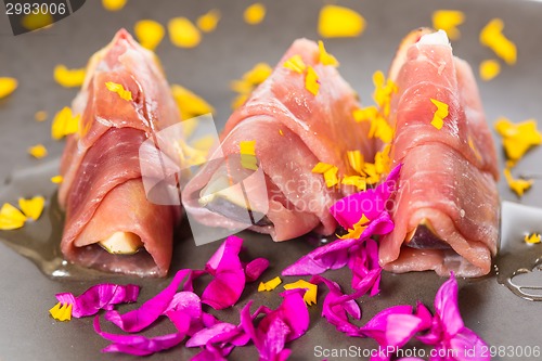 Image of Slices of figs in Prosciutto