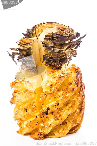 Image of Juicy grilled pineapple. close-up