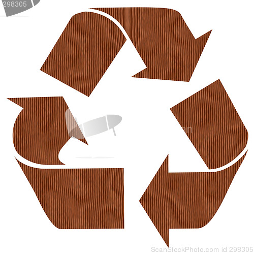 Image of Wooden recycling symbol for paper