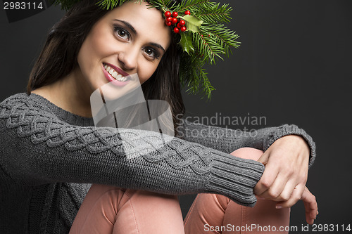 Image of Cristmas fashion girl